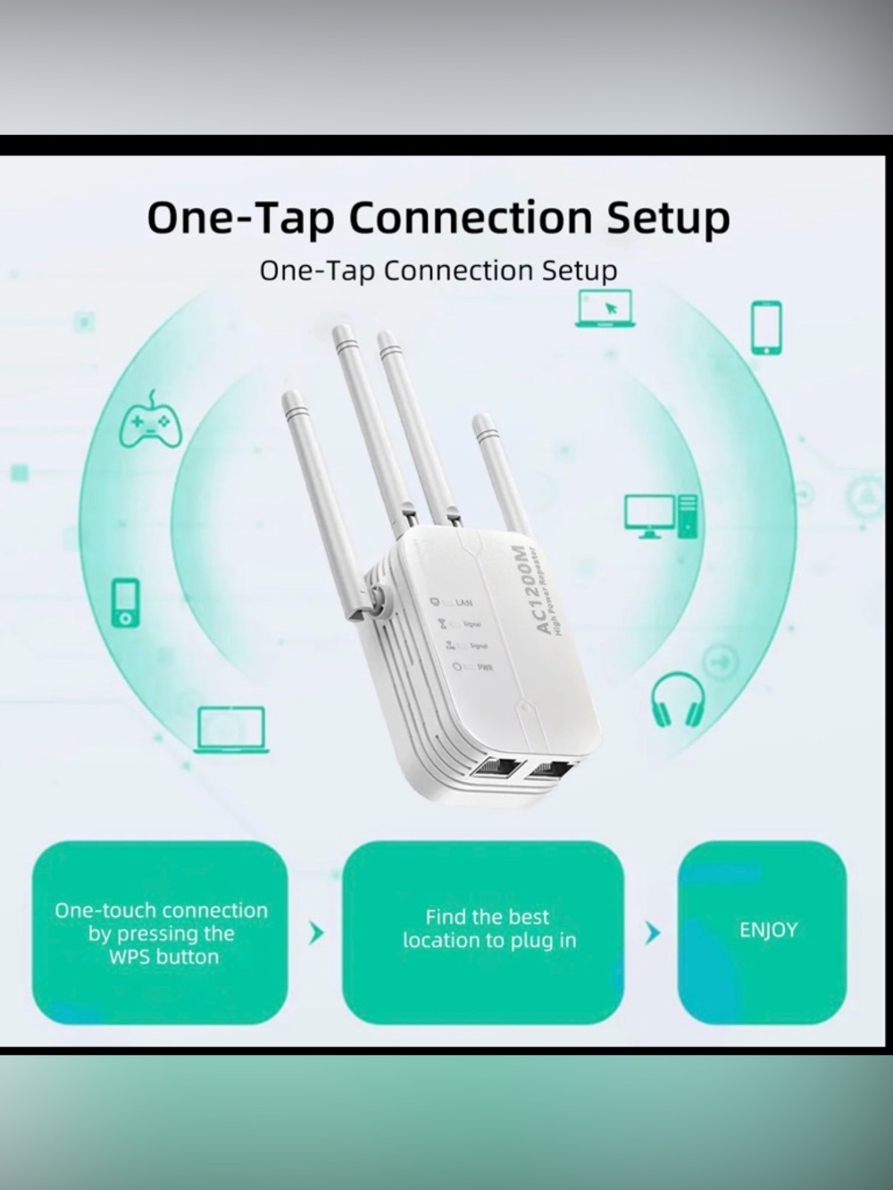 1200M Dual-Band WiFi Range Extender - Picture 3 of 4